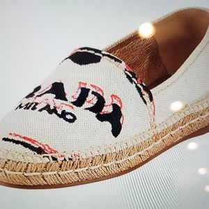 Prada Women's Logo-Embroidered Espadrille SIZE 6.5